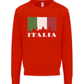 Italy Skyline Italian Flag Mens Sweatshirt Jumper Bright Red