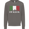 Italy Skyline Italian Flag Mens Sweatshirt Jumper Charcoal