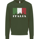 Italy Skyline Italian Flag Mens Sweatshirt Jumper Forest Green