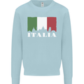 Italy Skyline Italian Flag Mens Sweatshirt Jumper Light Blue