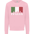 Italy Skyline Italian Flag Mens Sweatshirt Jumper Light Pink