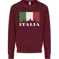 Italy Skyline Italian Flag Mens Sweatshirt Jumper Maroon