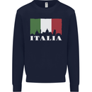 Italy Skyline Italian Flag Mens Sweatshirt Jumper Navy Blue