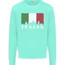 Italy Skyline Italian Flag Mens Sweatshirt Jumper Peppermint