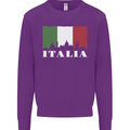 Italy Skyline Italian Flag Mens Sweatshirt Jumper Purple