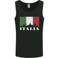 Italy Skyline Italian Flag Mens Vest Tank Top Black
