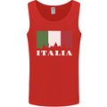 Italy Skyline Italian Flag Mens Vest Tank Top Red
