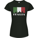 Italy Skyline Italian Flag Womens Petite Cut T-Shirt Black
