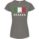 Italy Skyline Italian Flag Womens Petite Cut T-Shirt Charcoal