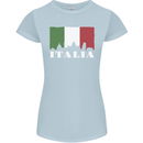 Italy Skyline Italian Flag Womens Petite Cut T-Shirt Light Blue
