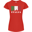 Italy Skyline Italian Flag Womens Petite Cut T-Shirt Red