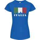Italy Skyline Italian Flag Womens Petite Cut T-Shirt Royal Blue