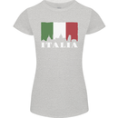 Italy Skyline Italian Flag Womens Petite Cut T-Shirt Sports Grey