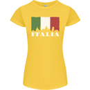 Italy Skyline Italian Flag Womens Petite Cut T-Shirt Yellow