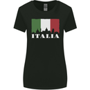 Italy Skyline Italian Flag Womens Wider Cut T-Shirt Black
