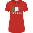 Italy Skyline Italian Flag Womens Wider Cut T-Shirt Red