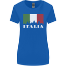 Italy Skyline Italian Flag Womens Wider Cut T-Shirt Royal Blue