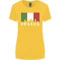 Italy Skyline Italian Flag Womens Wider Cut T-Shirt Yellow