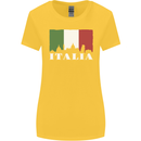 Italy Skyline Italian Flag Womens Wider Cut T-Shirt Yellow