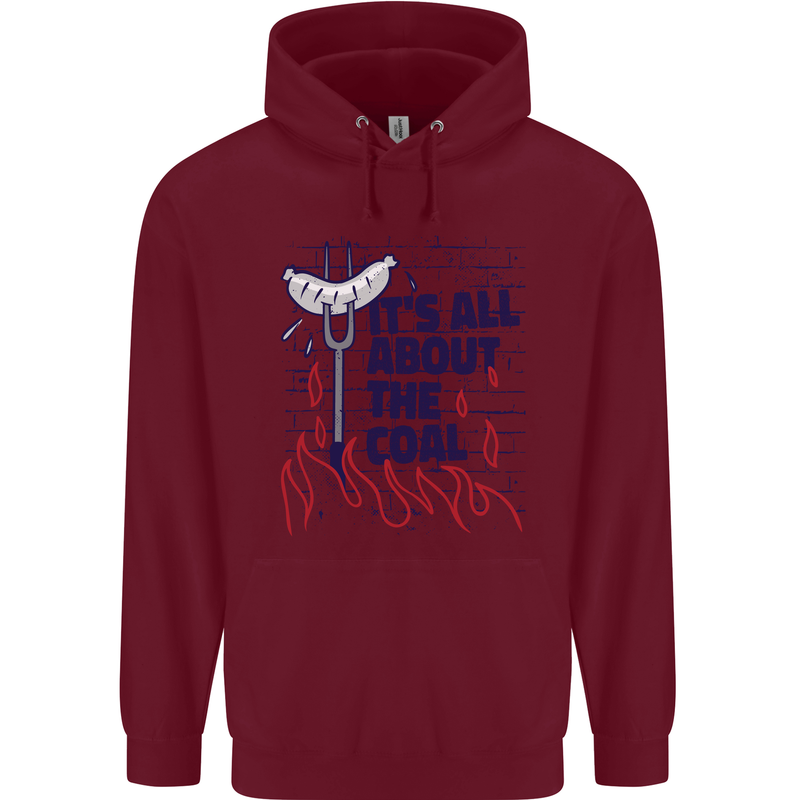 Its All About the Coal Funny BBQ Grill Childrens Kids Hoodie Maroon