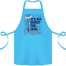 Its All About the Coal Funny BBQ Grill Cotton Apron 100% Organic Turquoise