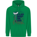 Its All About the Coal Funny BBQ Grill Mens 80% Cotton Hoodie Irish Green