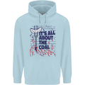 Its All About the Coal Funny BBQ Grill Mens 80% Cotton Hoodie Light Blue
