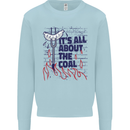 Its All About the Coal Funny BBQ Grill Mens Sweatshirt Jumper Light Blue
