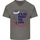 Its All About the Coal Funny BBQ Grill Mens V-Neck Cotton T-Shirt Charcoal