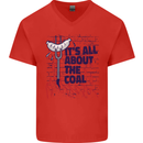 Its All About the Coal Funny BBQ Grill Mens V-Neck Cotton T-Shirt Red