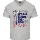 Its All About the Coal Funny BBQ Grill Mens V-Neck Cotton T-Shirt Sports Grey