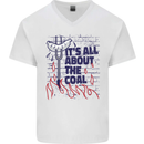Its All About the Coal Funny BBQ Grill Mens V-Neck Cotton T-Shirt White