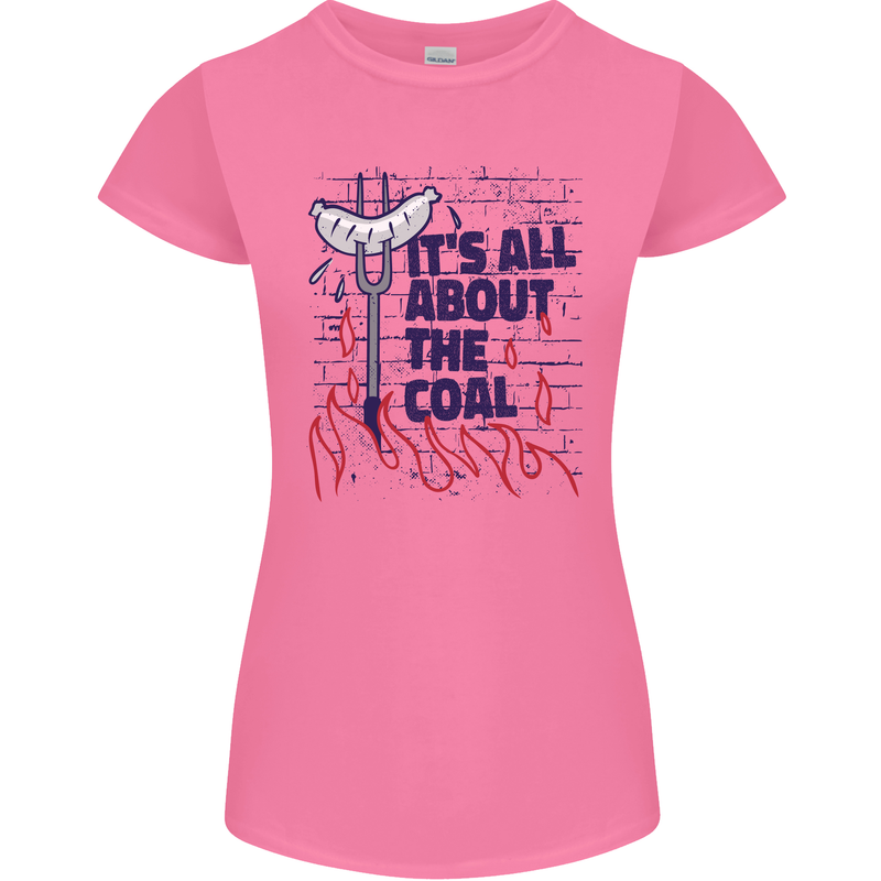 Its All About the Coal Funny BBQ Grill Womens Petite Cut T-Shirt Azalea