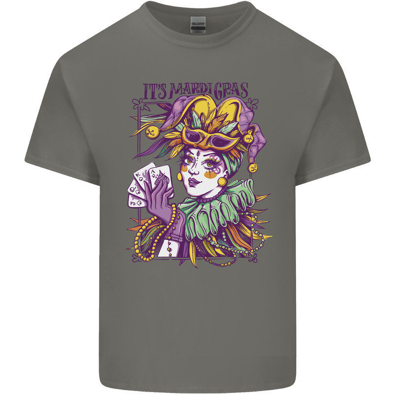 Its Mardi Gras Carnival Mens Cotton T-Shirt Tee Top Charcoal