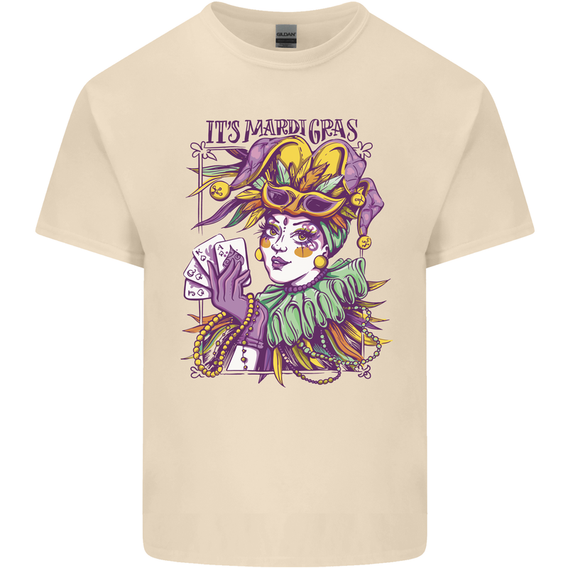 Its Mardi Gras Carnival Mens Cotton T-Shirt Tee Top Natural