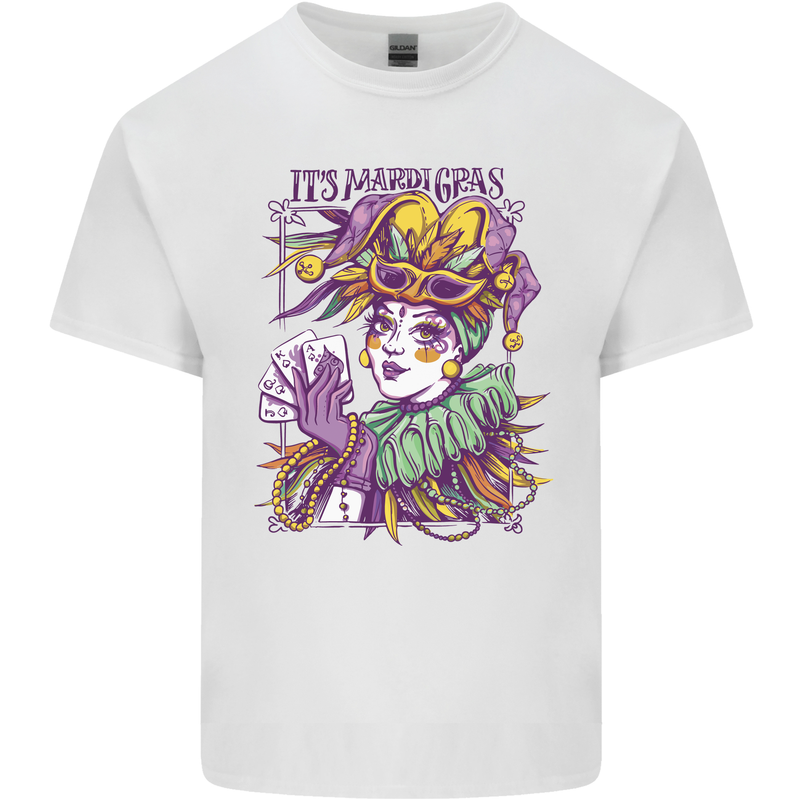 Its Mardi Gras Carnival Mens Cotton T-Shirt Tee Top White