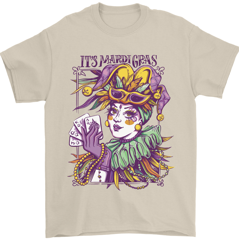 Its Mardi Gras Carnival Mens T-Shirt 100% Cotton Sand