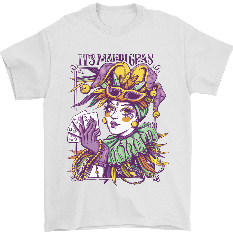 Its Mardi Gras Carnival Mens T-Shirt 100% Cotton White