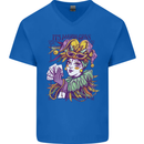 Its Mardi Gras Carnival Mens V-Neck Cotton T-Shirt Royal Blue
