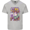 Its Mardi Gras Carnival Mens V-Neck Cotton T-Shirt Sports Grey