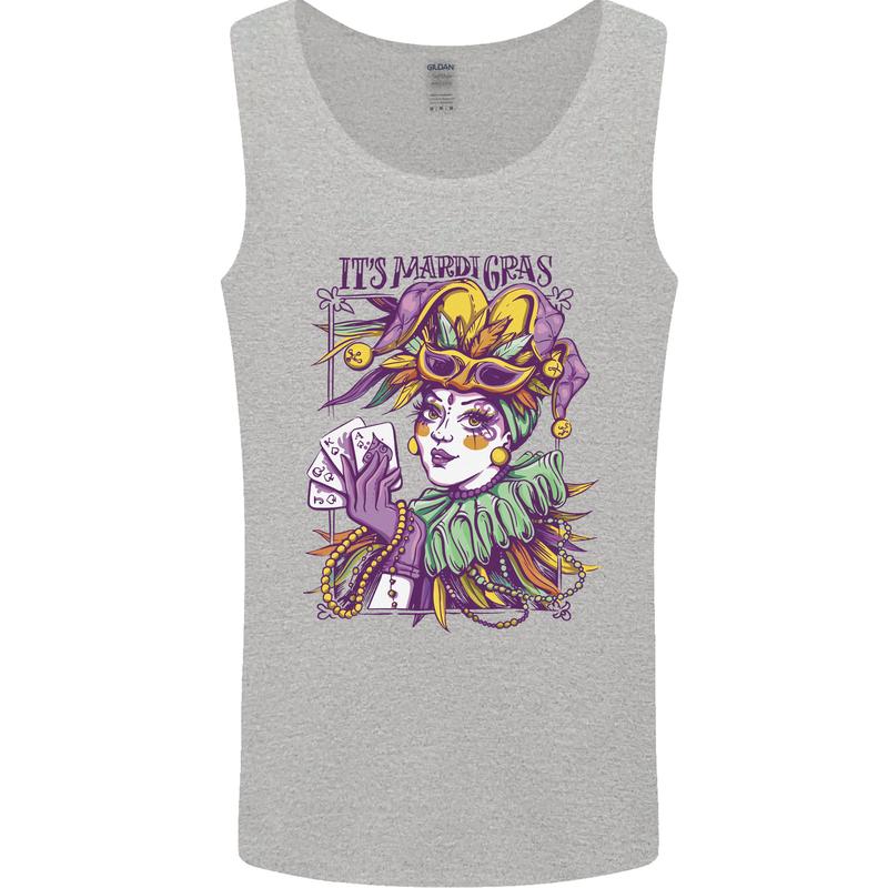 Its Mardi Gras Carnival Mens Vest Tank Top Sports Grey