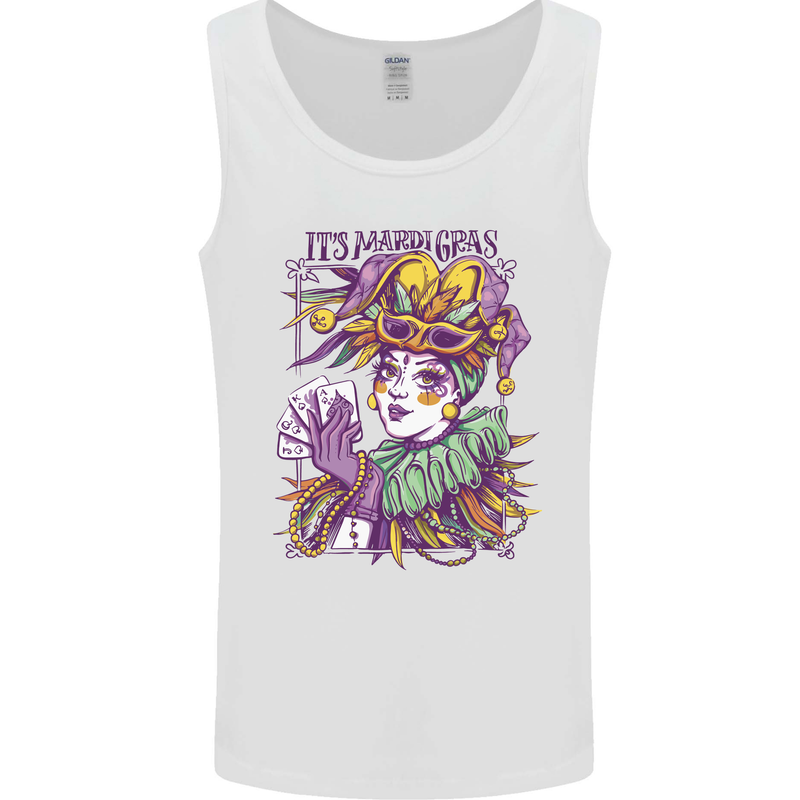 Its Mardi Gras Carnival Mens Vest Tank Top White