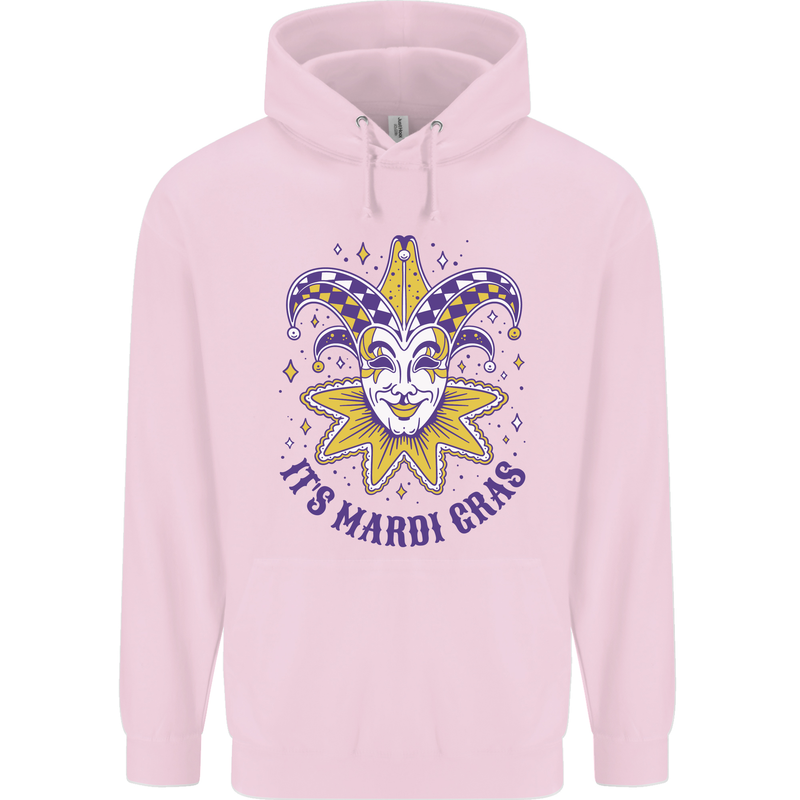Its Mardi Gras Childrens Kids Hoodie Light Pink