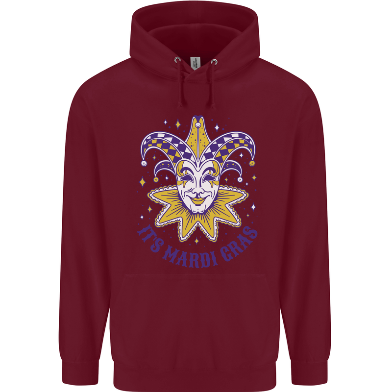 Its Mardi Gras Childrens Kids Hoodie Maroon