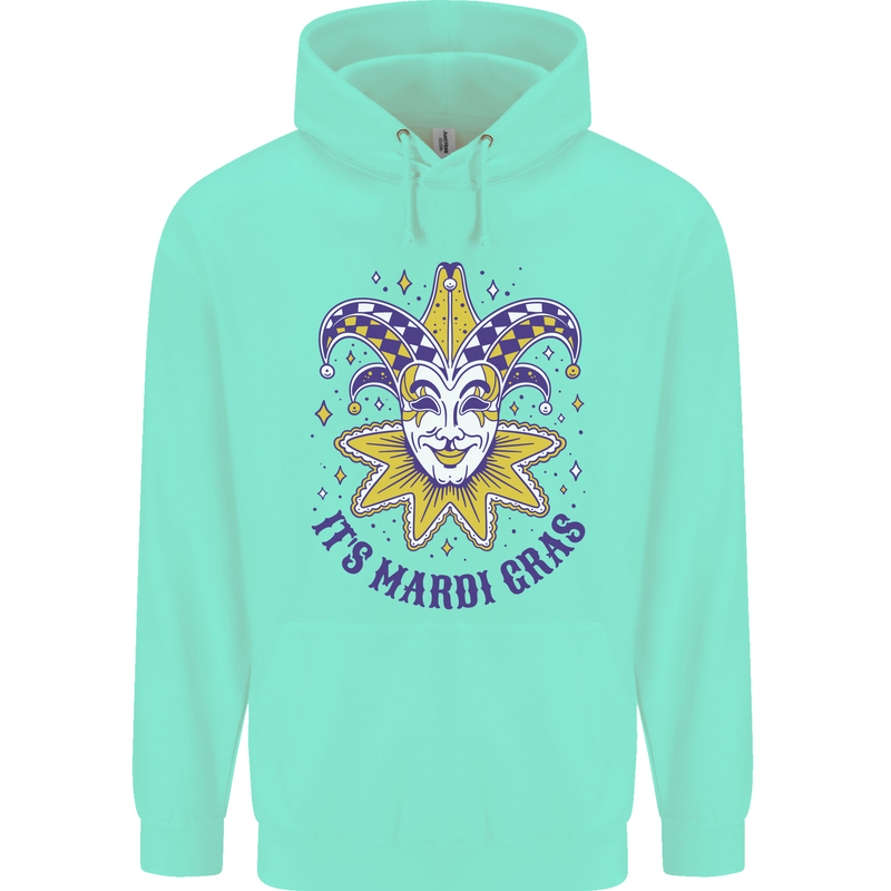 Its Mardi Gras Childrens Kids Hoodie Peppermint