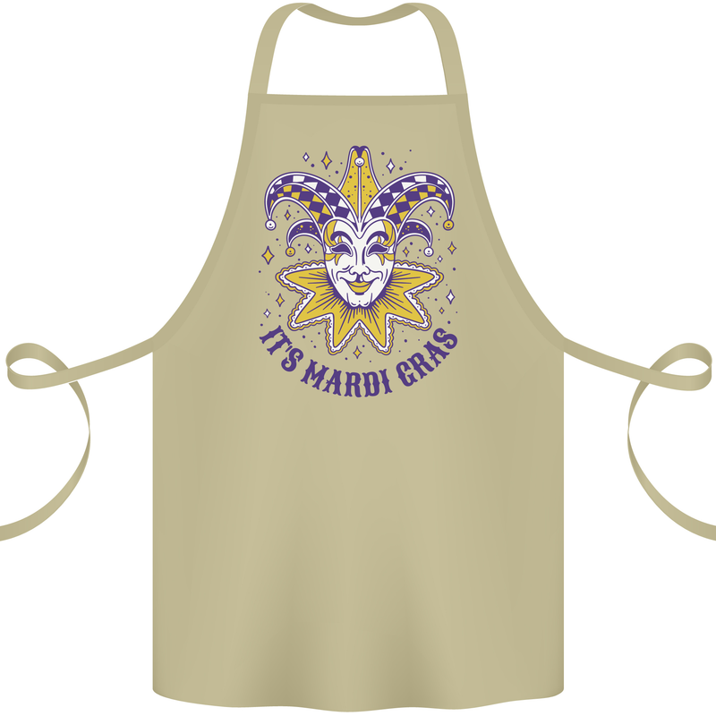 Its Mardi Gras Cotton Apron 100% Organic Khaki