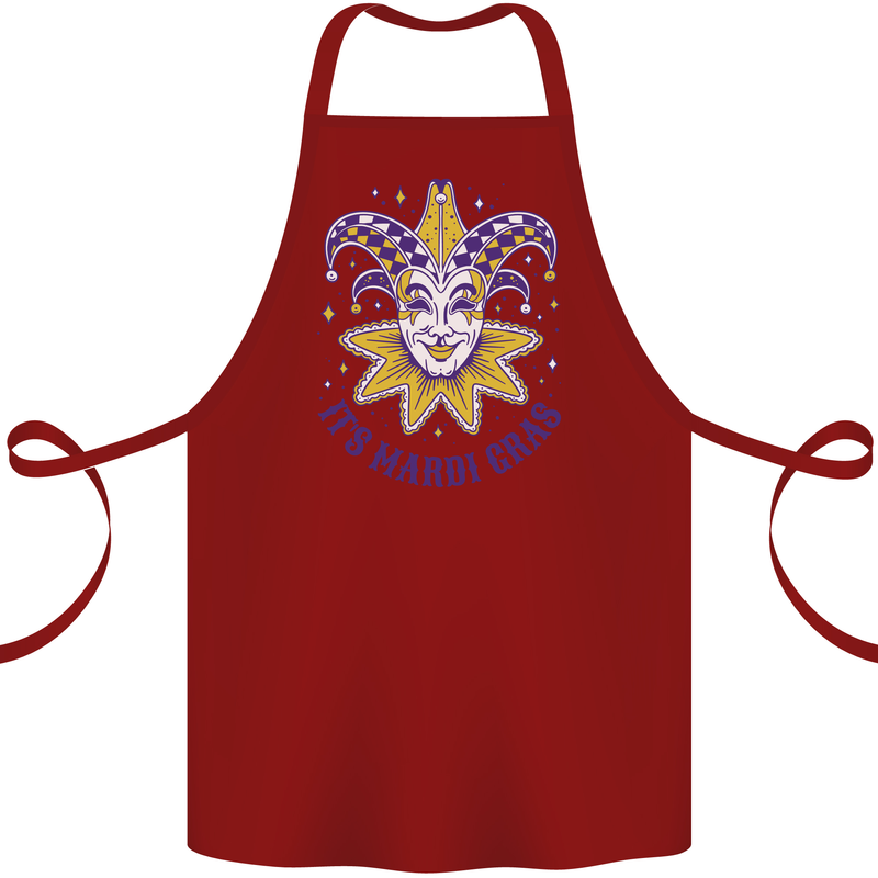 Its Mardi Gras Cotton Apron 100% Organic Maroon