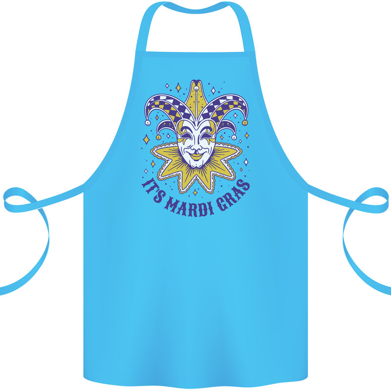 Its Mardi Gras Cotton Apron 100% Organic Turquoise