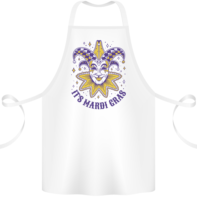 Its Mardi Gras Cotton Apron 100% Organic White