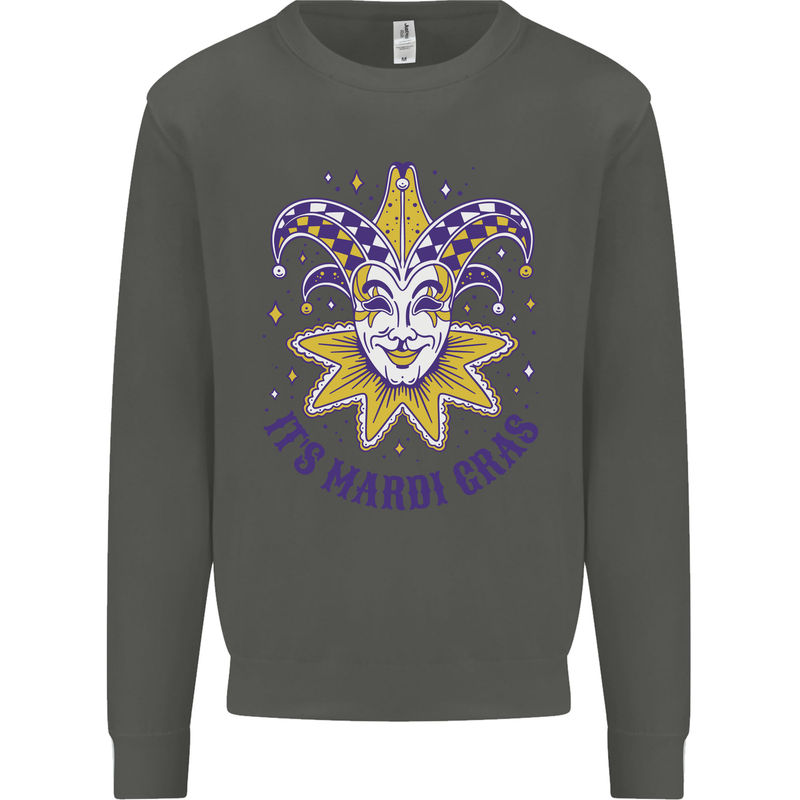 Its Mardi Gras Kids Sweatshirt Jumper Storm Grey